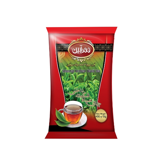 تصویر  چای 450 گرمی سلفونی شکسته درجه یک مهرآیین 