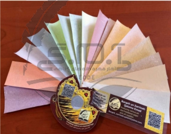 تصویر  کاغذ روکشدار سلولزی (آهار) مخصوص تذهیب و طلاگذاری/ مینیاتور/ گل و مرغ - دست‌ساز - سایز 100 در 70 سانتی متر 